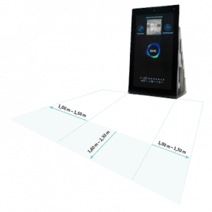 Der Abstand zum Trainierenden von der Pixformance Station 2.0 sollte 1,60 - 2,30 m betragen. Zudem sollte zu jeder Seite 1,0 bis 1,5 m Platz sein.